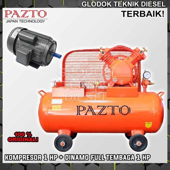 PAZTO Kompresor Angin 1 HP + Dinamo Full Tembaga 1 HP PK Compressor Original Terbaik