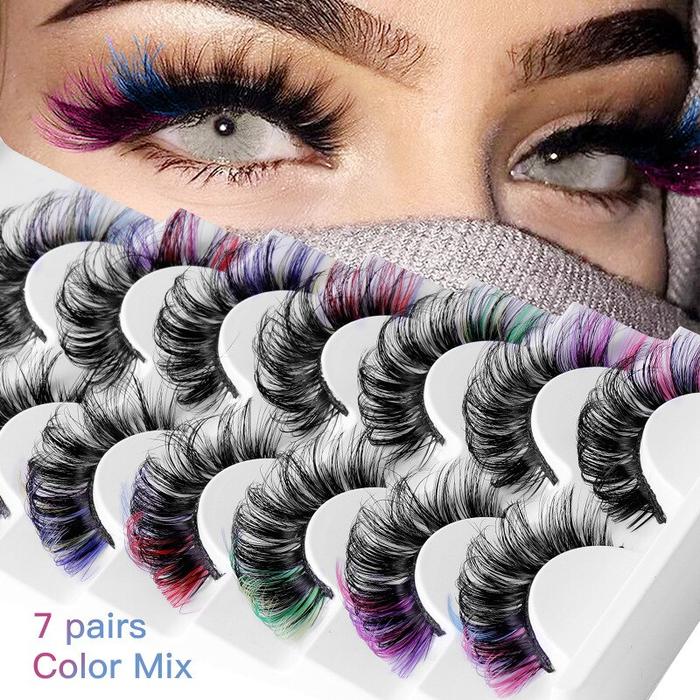 Fake Eyelashes Popular Mink Hair Colorful Eyelashes Thick Curling