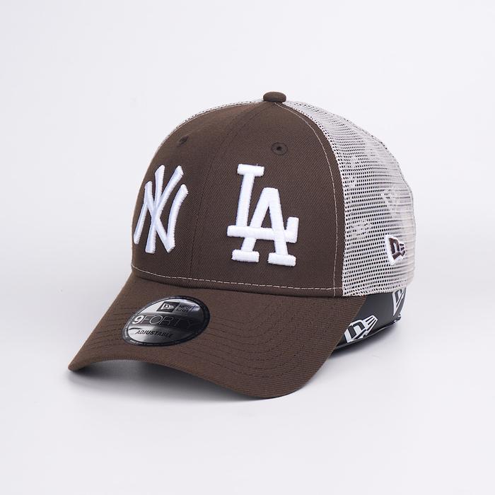topi new era original yankees dodgers world series trucker brown