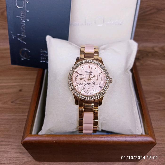 JAM TANGAN WANITA ALEXANDRE CHRISTIE  2932 BF PINK PLAT PINK ROSEGOLD ORIGINAL Quartz