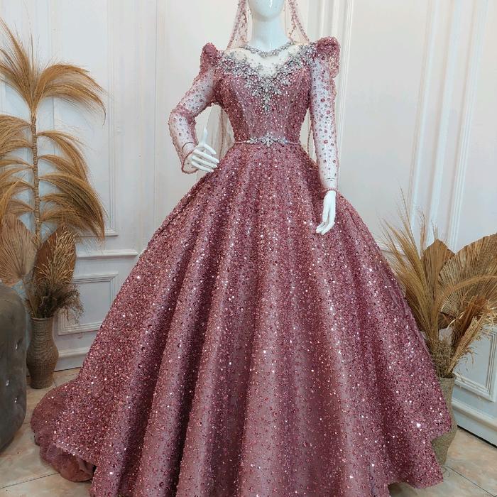 ball gaun pengantin kain premium starlight Pesta
