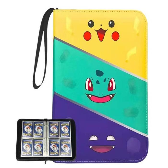 PU Skin Album Pokemon Double Pocket Binder Card Collector Anime Game