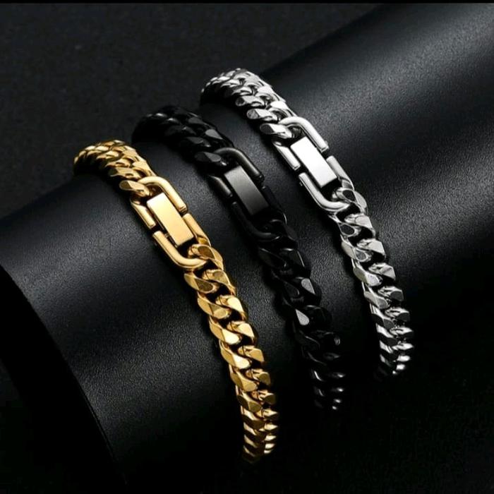 GELANG TANGAN TITANIUM PRIA DAN WANITA GELANG TANGAN BRACELET KLIP JAM