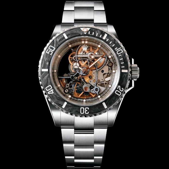 JAM TANGAN PRIA MEWAH RLX SUBMARINER ANDREA PIRLO SKELETON 40MM 1:1