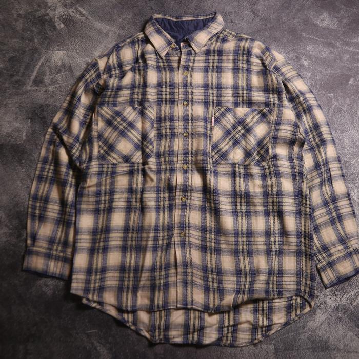 KEMEJA VINTAGE BUDWEISER PLAID WOOL FLANEL OUTER SHIRT FL37 SIZE L