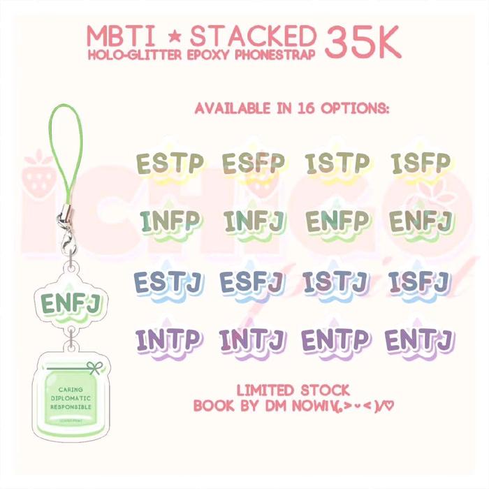 ICHIGO PRINT MBTI Keychain Myer Briggs Personalities intj intp entj entp infj infp enfj enfp istj is
