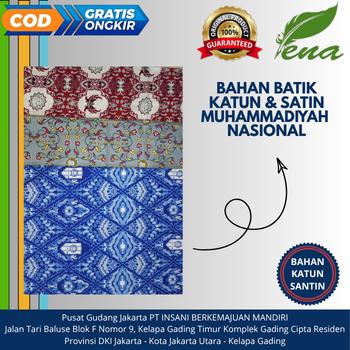 Bahan Kain SMA/MA SATIN/KATUN Batik Muhammadiyah Nasional