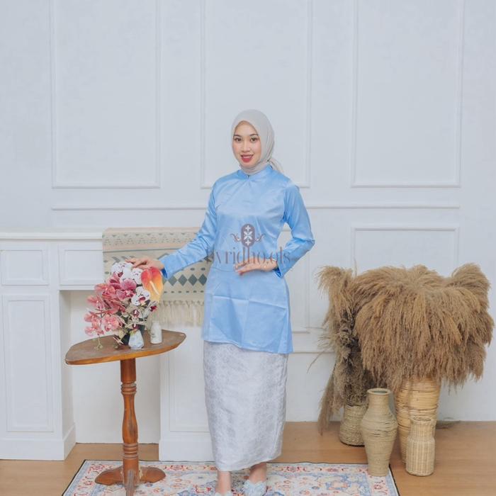 Baju Tunik Kurung Melayu Wanita Dewasa Atasan Kebaya Polos Modern Adat Malaysia Riau Kondangan Akad 