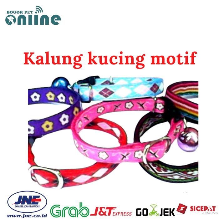kalung kucing motif - aksesoris kucing - kalung kucing - kalung kucing murah - motif lucu