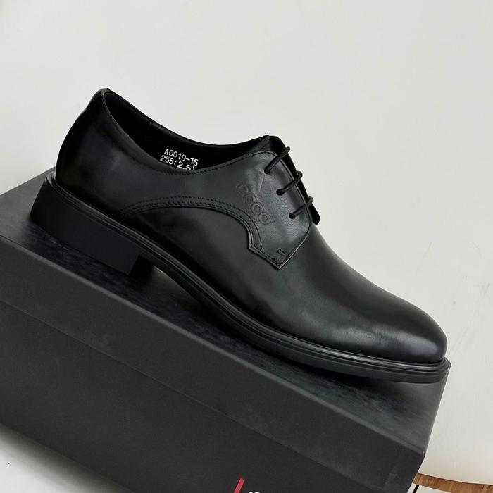 Sepatu Formal Kulit ECCO Olahraga Hitam Cokelat Premium untuk Kantor Kerja Pria Nyaman Acara Shoes 4