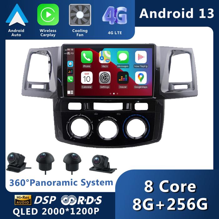 Android 13 For Toyota Fortuner Hilux 2007 - 2015 Car Radio Stereo