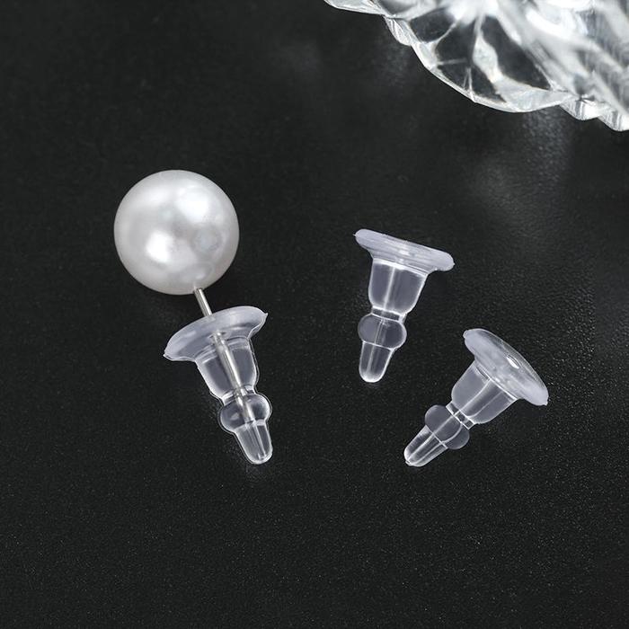TAOPenutup Pantat Anting Tusuk Panjang Silikon Earring Stopper 2 pasang