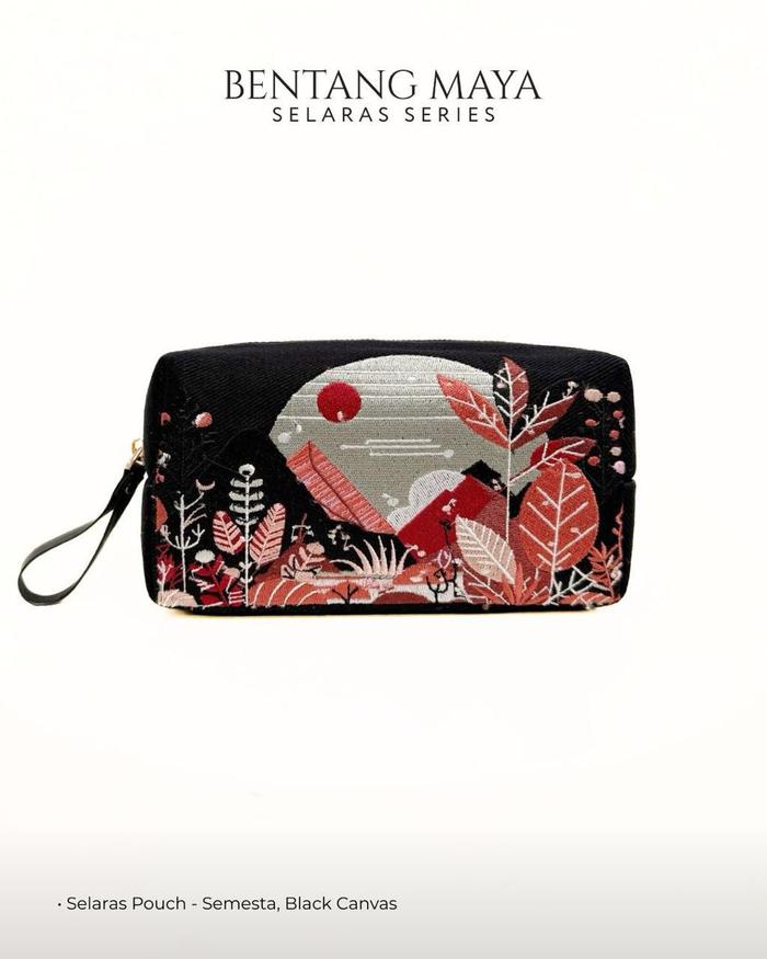 Bentang Maya Selaras Pouch Timeless Premium Local Bag Canvas Mix Leather Tas Wanita Hand Pouch