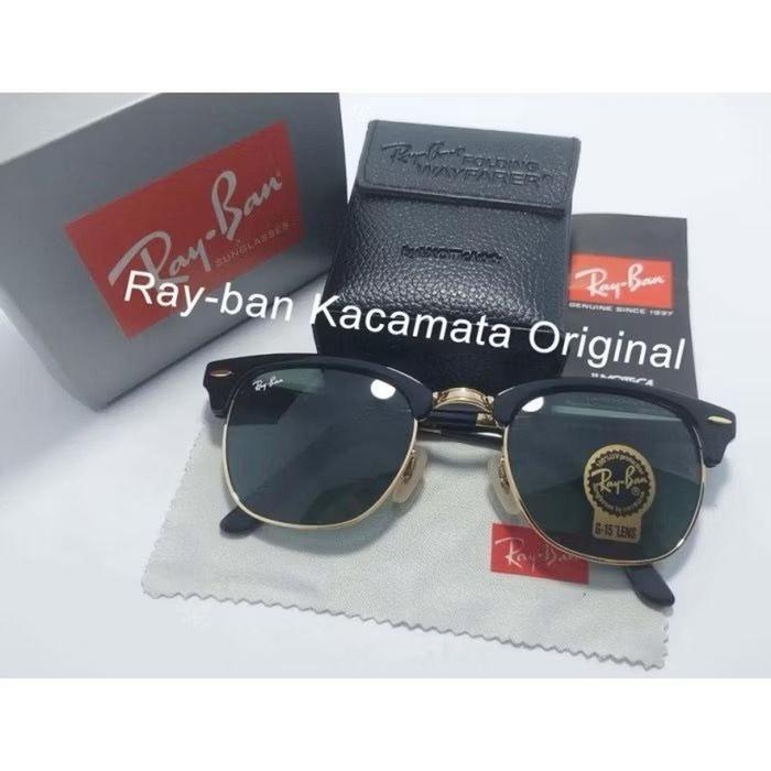 Kacamata RayBan Clubmaster Folding RB2176 Acetate Hitam Original