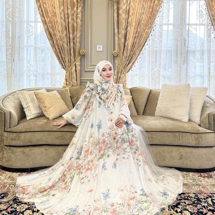 Dress Muslim Premium Shellasaukia Raya Lebaran Blossom Mewah - Gamis Wanita Maxi Shakila Pesta Remaj