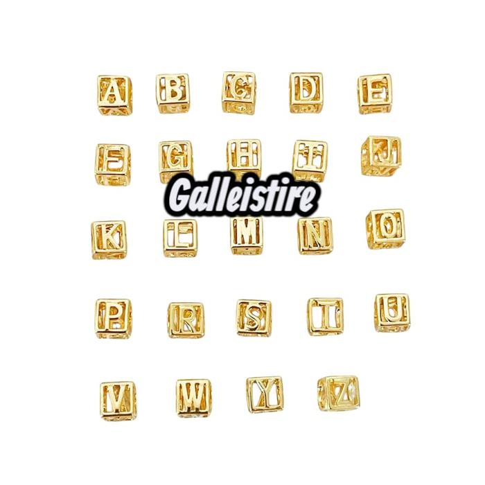 COD liontin huruf inisial model kotak liontin untuk gelang dan kalung