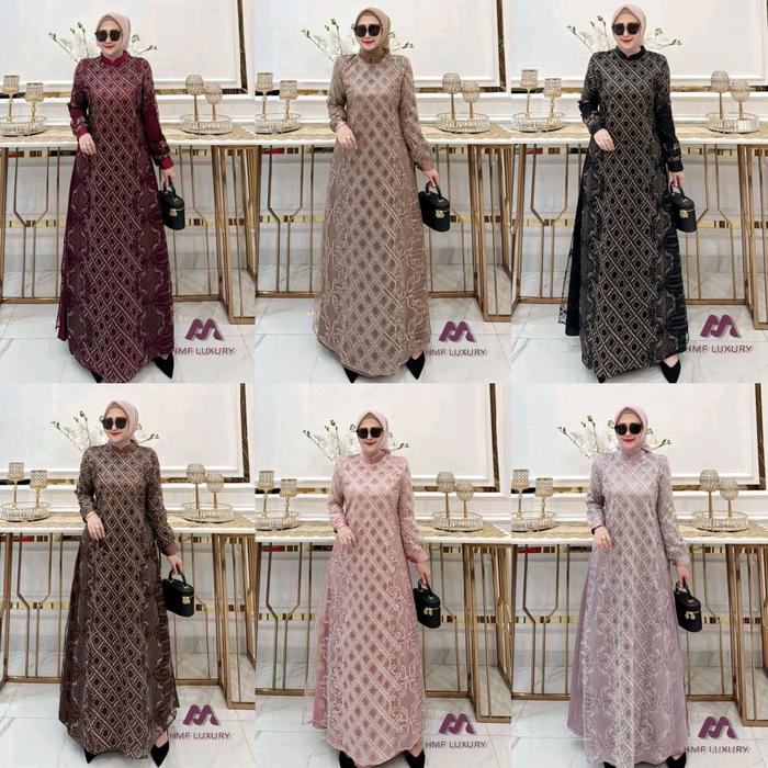 Gamis Dress terbaru Clara Dress premium Ori Hmf luxury