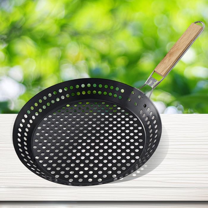 BBQ Grill Skillet Pan Folding Barbecue Plate Ultralight Outdoor Camping Supplies