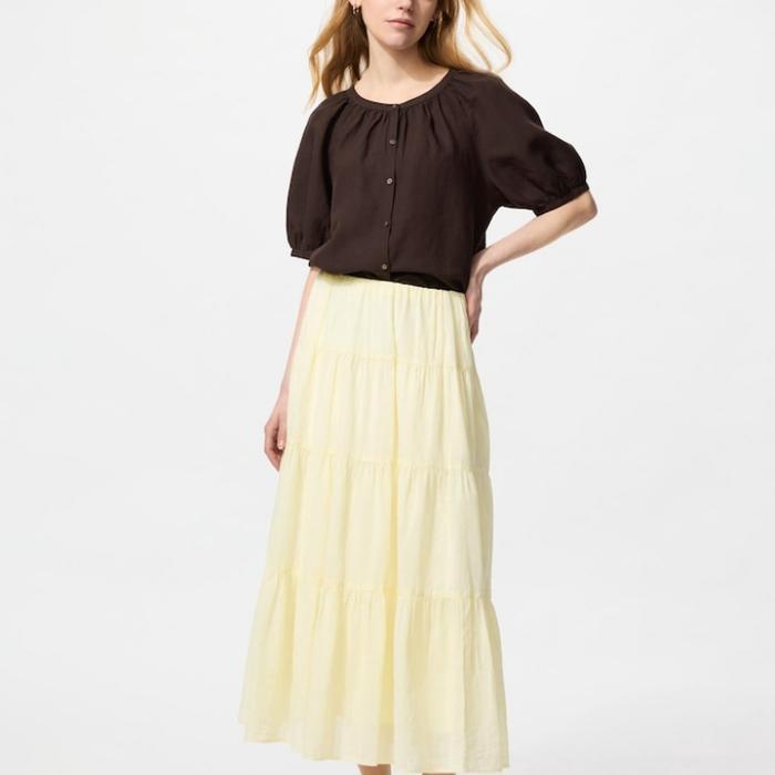 Sale Rok Panjang Katun Panel Paul And Joe Uniqlo