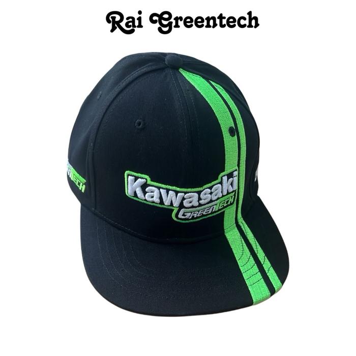 Topi Original Kawasaki Greentech Garis