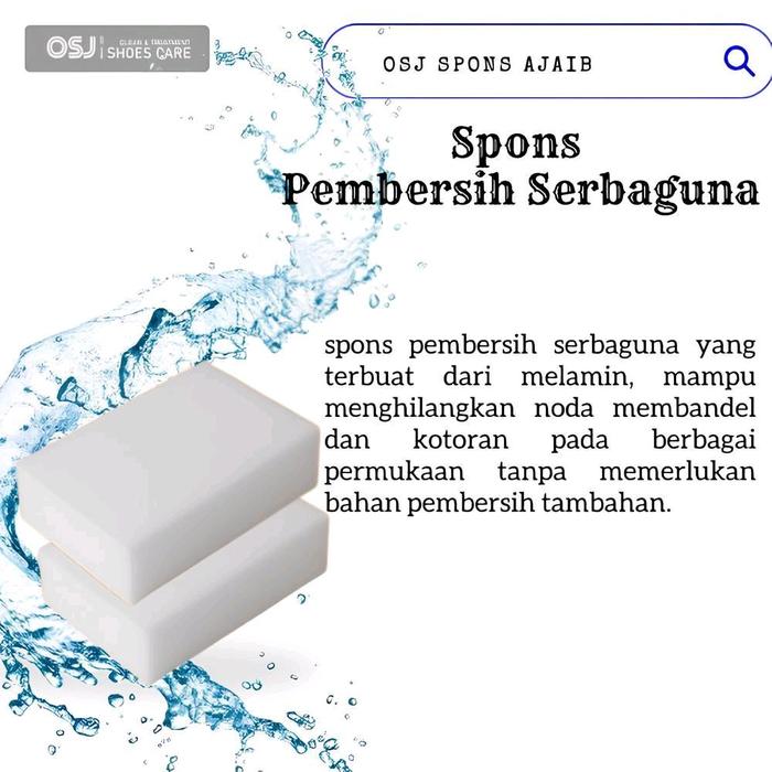 OSJ Spons Ajaib Pembersih Serbaguna, Spons Melamin Ajaib, Magic Sponge Tissue Basah suede cleaner