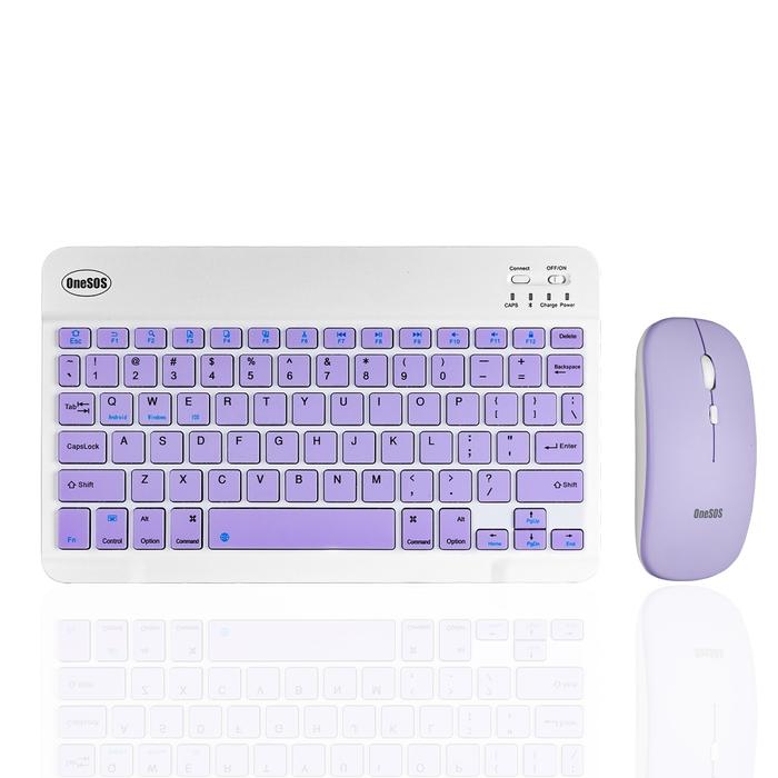 PAKET Satu Set Keyboard & Mouse ONESOS Portable Colorful For iPad Handphone Tablet (Android ,Windows