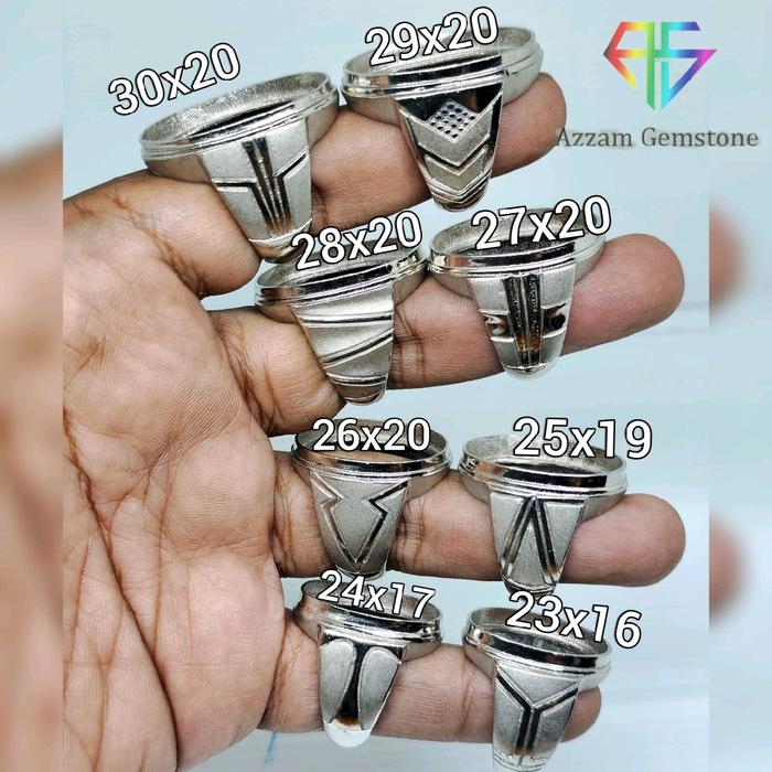 Cincin Ring Emban Doff Sandblast Alpaka Super Model T Kwanjin Tanam Harga satuan bkn Emas Perak Stai