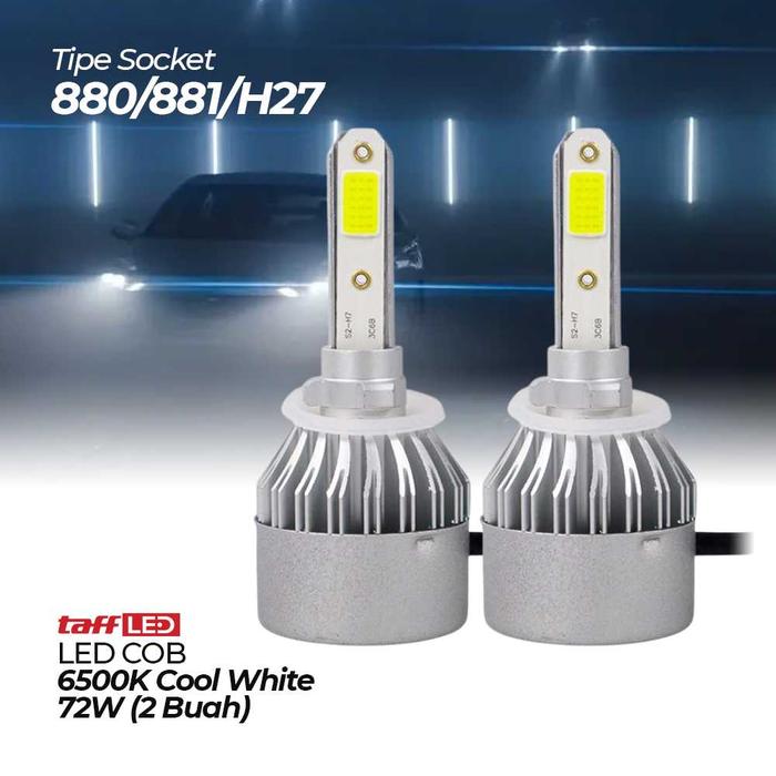 Lampu Mobil LED H4 H27 Super Terang Lampu Depan Mobil LED COB Headlamp 8000LM Cool White 2 PCS