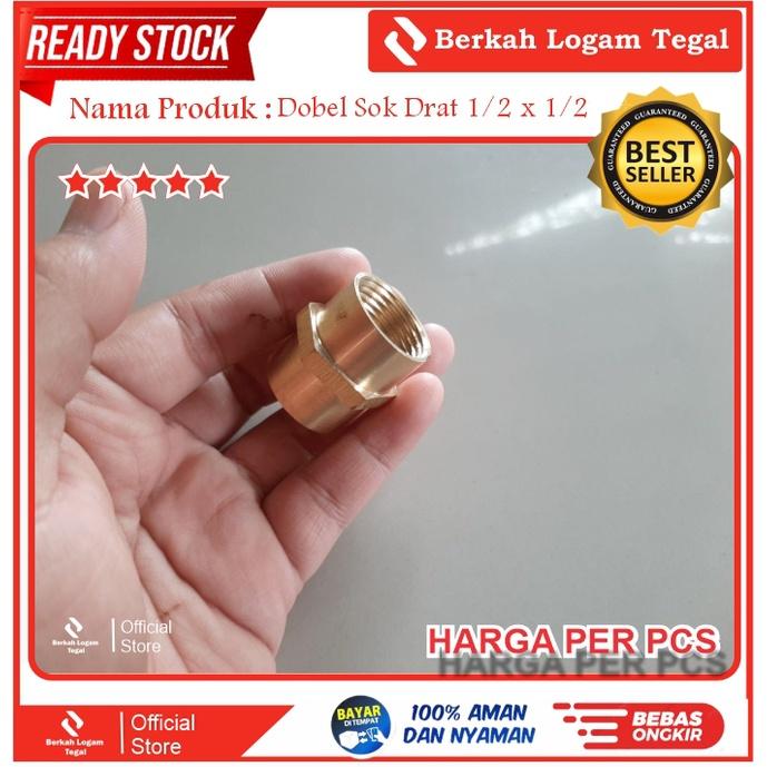 Double Sock / dobel Sok / Sok Drat Dalam 1/2 x 1/2 Kuningan