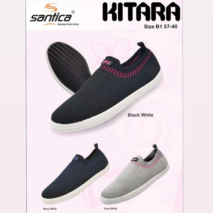 Santica KITARA Sepatu Casual Jalan Sekolah Nyaman Slipon Cewe Cowo Pria Wanita Perempuan Laki Anak D