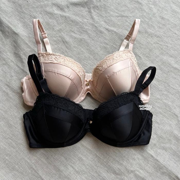 BRA + CD - M&S X ROSIE Satin Douce Lace Balconette Soft Cup Bra Breathable Unlined Plunge Wired Bh T