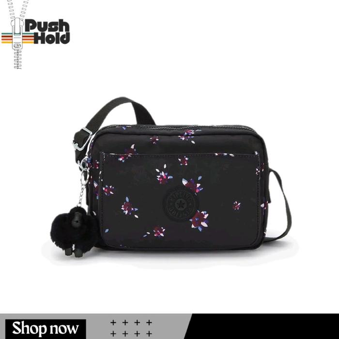 Kipling Crossbody Bag ABANU M Tas Selempang Bahu Wanita Original Night Flower Motif Bunga Elegan