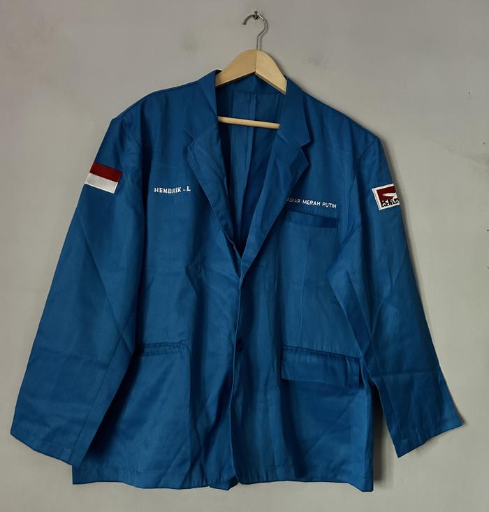 Second Blazer Pria Kekar Merah Putih XXL