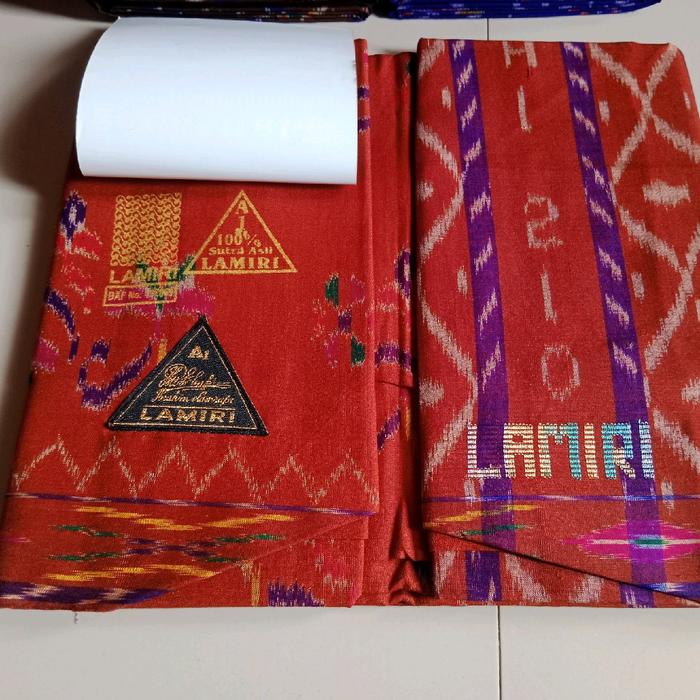 SARUNG LAMIRI SUTRA ASLI A1 100% MST S90 JAHIT TENGAH MOTIF KEMBANG