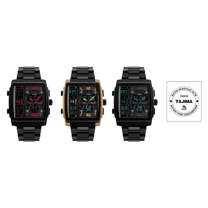 Jam Tangan Analog Digital Pria Tajima 9836 Tahan Air 50 Meter Garansi 1 Tahun + Free BOX