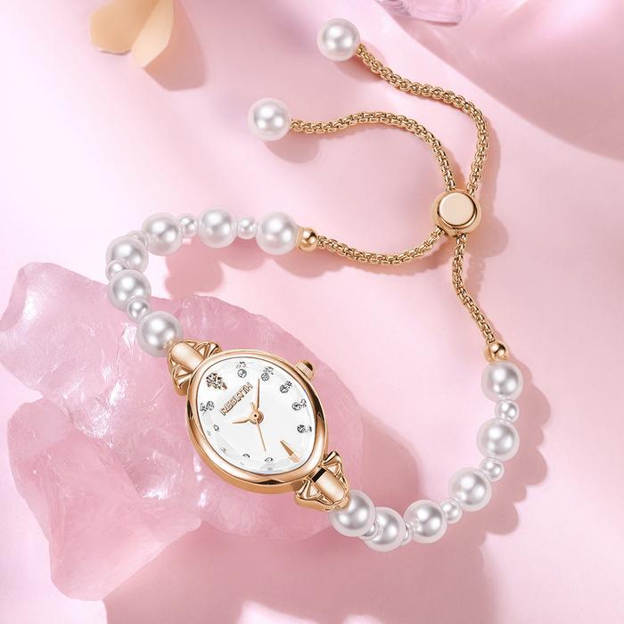REBIRTH Jam Tangan Wanita Original Analog Elegan Korean Style Kecil Mutiara Watch Women Anti Air