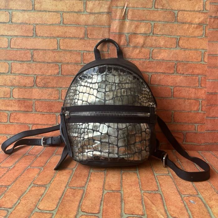 Tas Ransel Kulit Asli Rouge & Lounge Wanita Second Branded Hitam / Tas Ransel Mini Wanita RL Kulit A
