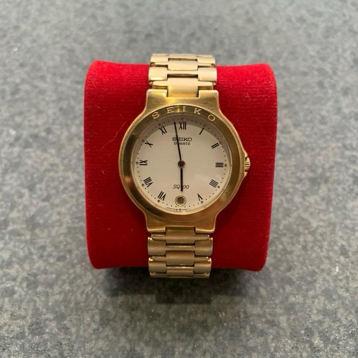 Jam tangan SEIKO SQ 100 QUARTZ ROMAN GOLD VINTAGE