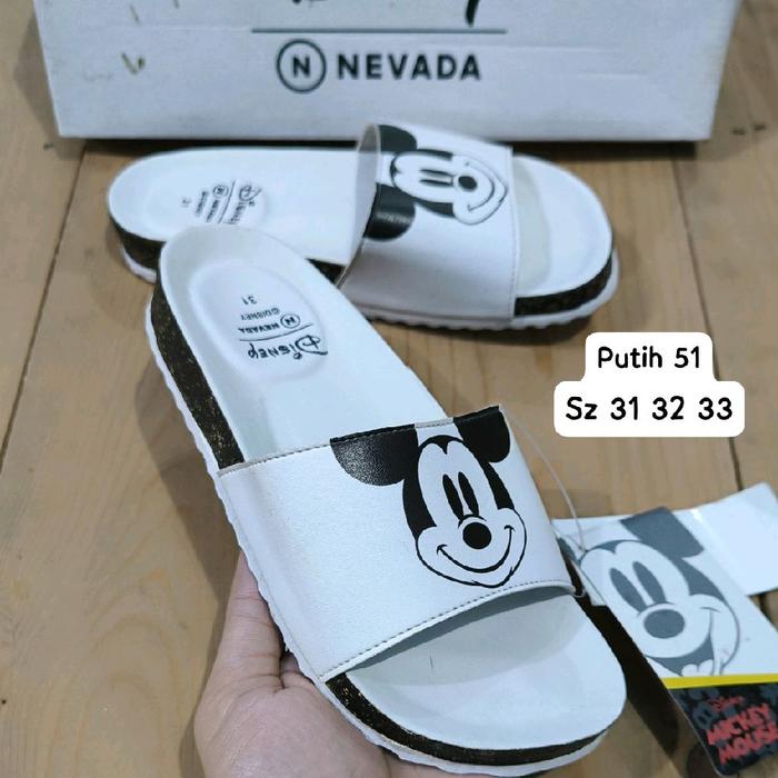 Nevada Sandal Anak Mickey Mouse Original Best Seller Putih 51 Sz 31 32 33 Berkualitas Promo Ready Se