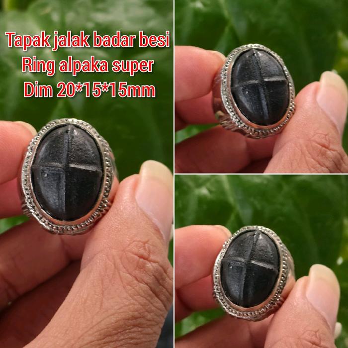 CINCIN PRIA TAPAK JALAK BADAR BESI RING ALPAKA PUTIH