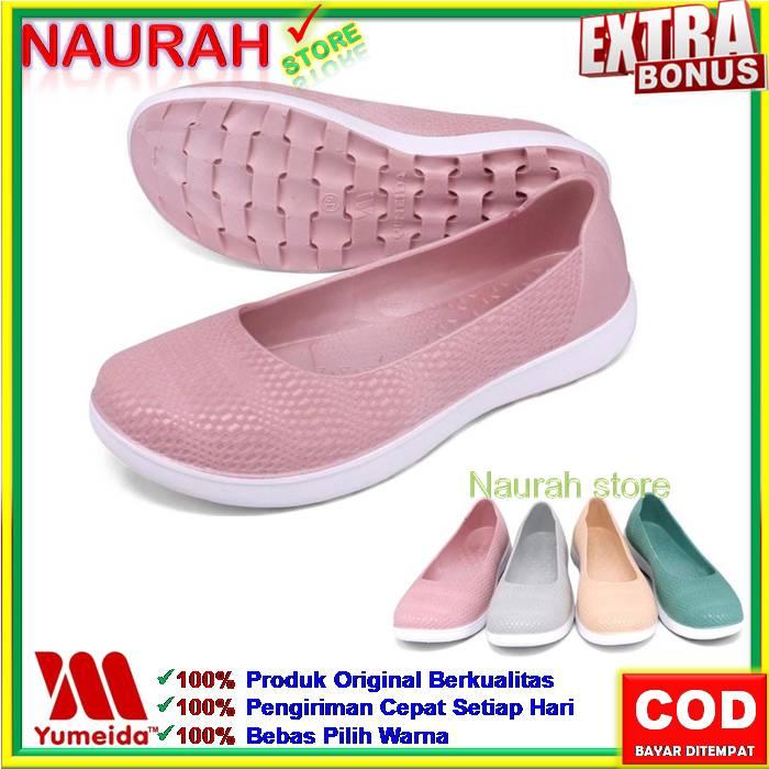 Sepatu Flatshoes Wanita Yumeida LD 9098 Slip On Sepatu Sandal Wanita Original PVC Karet Jelly Empuk 