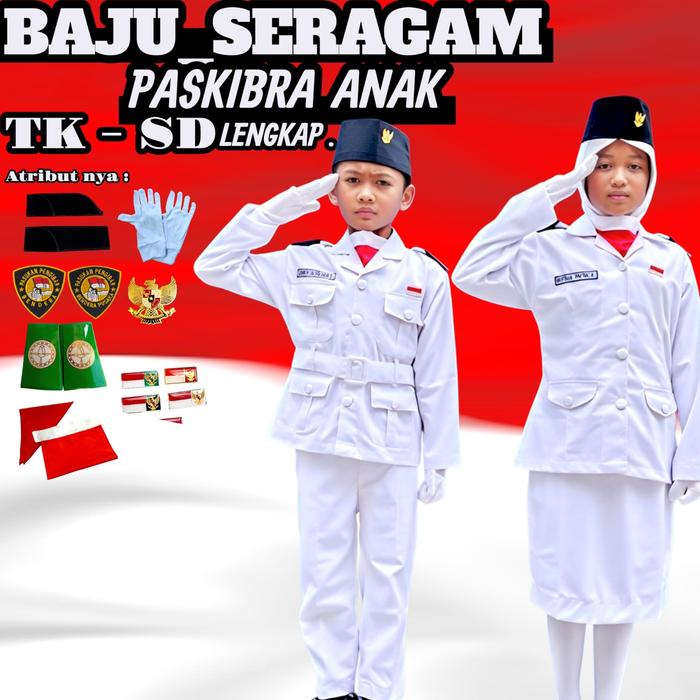 Seragam PASKIBRA Anak TK samp[ai SD  lengkap\ Baju PDU paskibra ANAK  lengkap\Baju paskibra ANAK \Se