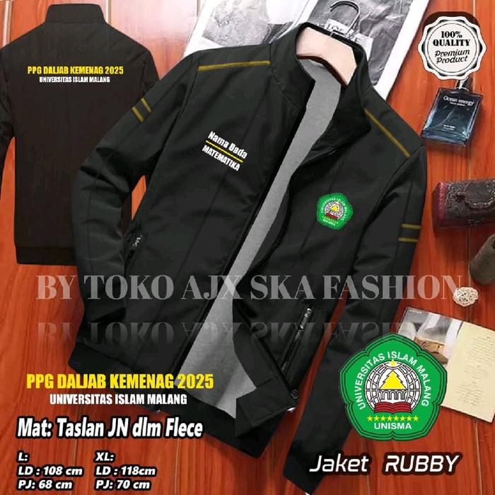 Jaket PPG UNISMA UNIVERSITAS ISLAM MALANG PRODI MATEMATIKA Waterproof Free nama dada Pria wanita Bah