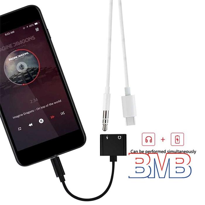 N22 Adaptor USB Type C to AUX 3.5mm Headphone + USB Type C - W1O33
