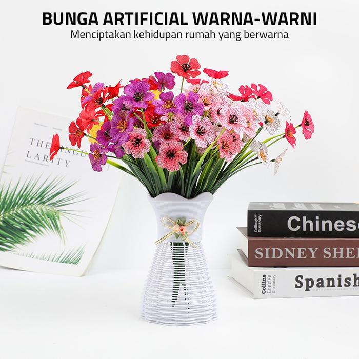 GM Bear Bunga Kucai Kupu Artificial 5 Cabang P0578 -  Bunga Kucai Kupu Imitasi Artificial Flowers