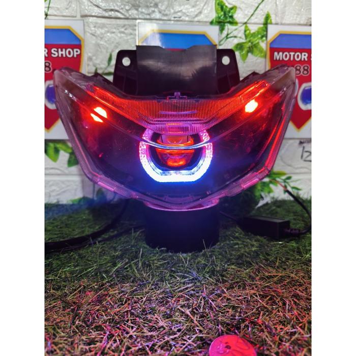 BEST SELLER lampu depan beat deluxe/ beat stret tahun 2020_2023 set  reflektor custom biled 4,5inci