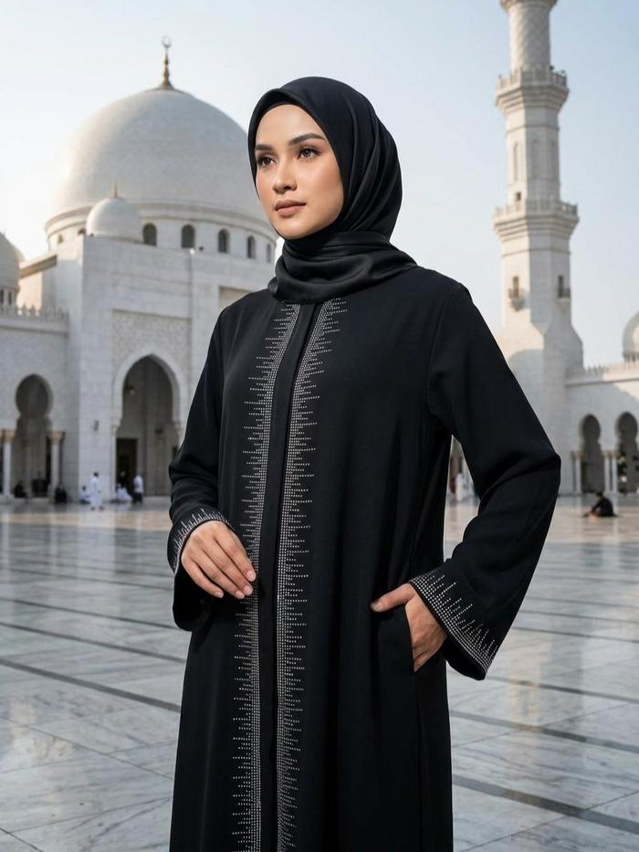 (ZA) Aurelle Gamis Abaya Premium Sabrina Anti UV Payet Press Mewah untuk Wanita Muslim Elegan dengan