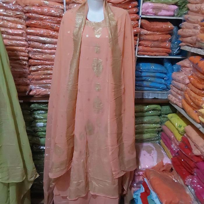 Terbaik GAMIS SARI INDIA  FULLSET DUPATA MUSLIM JUMBO LD 120 MEWAH TERMURAH Terimakasih