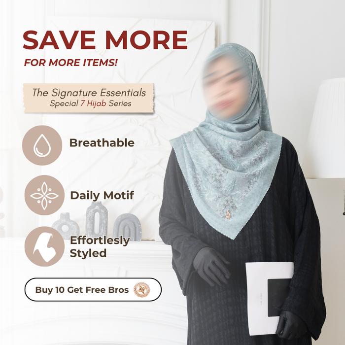 [Beli Banyak Makin Hemat] DAFANYA - Signature Series Jilbab Motif Kerudung Segi Empat Hijab Scarf ba