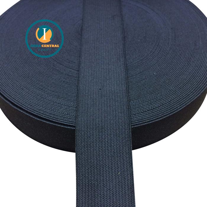 TALI KARET ELASTIS GOODWIN LEBAR 3.0 CM HITAM PER ROLL ISI 25 METER